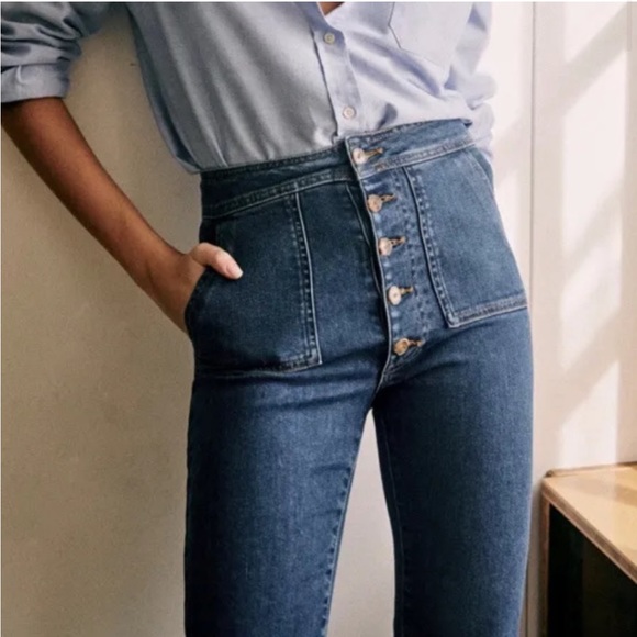 NWOT Sezane Tommy Denim Blue Jeans 34/2 - Picture 4 of 9